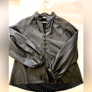 ZARA faux leather black top